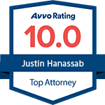 Avvo 10 out of 10 rating for Justin Hanassab