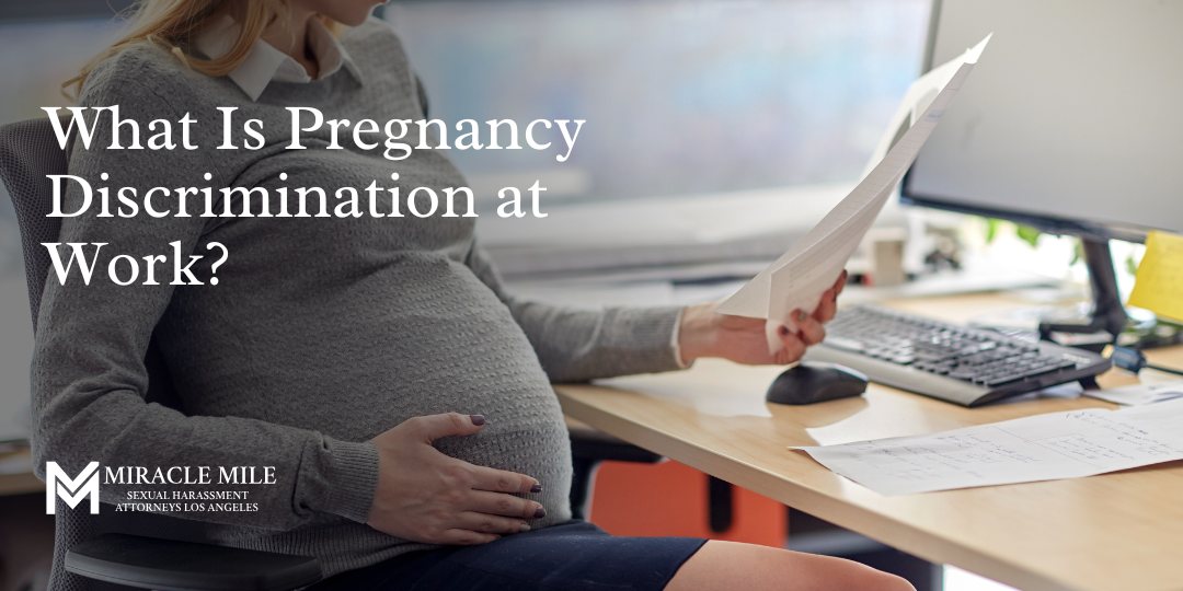 What is Pregnancy Discrimination at Work text on top of pregnant worker